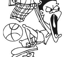 Coloriage dunk basketball