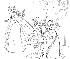 Coloriage princesses Elsa Anna