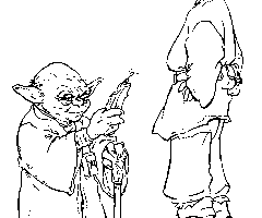 Coloriage maitre Yoda Anakin